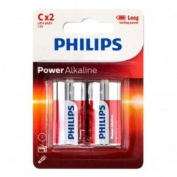 BATTERY - ALKALINE C 2PK PHILIPS