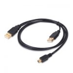USB CABLE A(M)X2 TO MINI 5P 0.8M