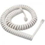 TELEPHONE CABLE CURLY CORD WHITE 7FT