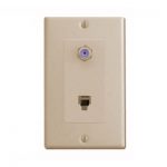 RJ11 + F-CONNECTOR(F) WALL PLATE