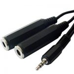 STEREO PLUG 6.35MM TO 2X 3.5MM SOCKETS