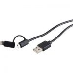 USB CABLE A(M) TO MICRO(M)+ LGHTNG 1M