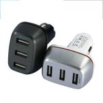 USB CHRGR - CAR 3PRT 5.1A BLK W/CABLE