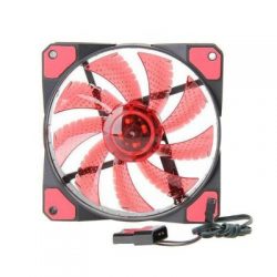 SYSTEM FAN  8CM DC CLEAR RED LED
