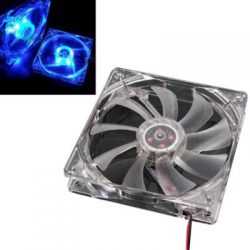 SYSTEM FAN 12CM DC CLEAR BLUE LED