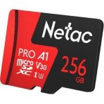 R NETAC P500 EXTREME PRO 256GB CLASS 10 V10 U1 MICROSDXC CARD & ADAPTOR