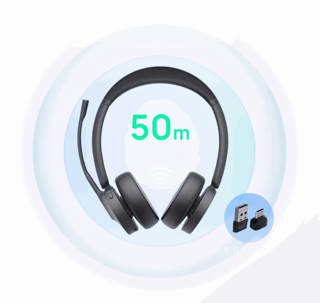Yealink BH70 Mono Bluetooth Headset, Teams Certified, USB-A Connection