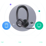 Yealink WH64 Mono Hybrid Bluetooth and Dect Headset, Teams Certified, USB-C Connection
